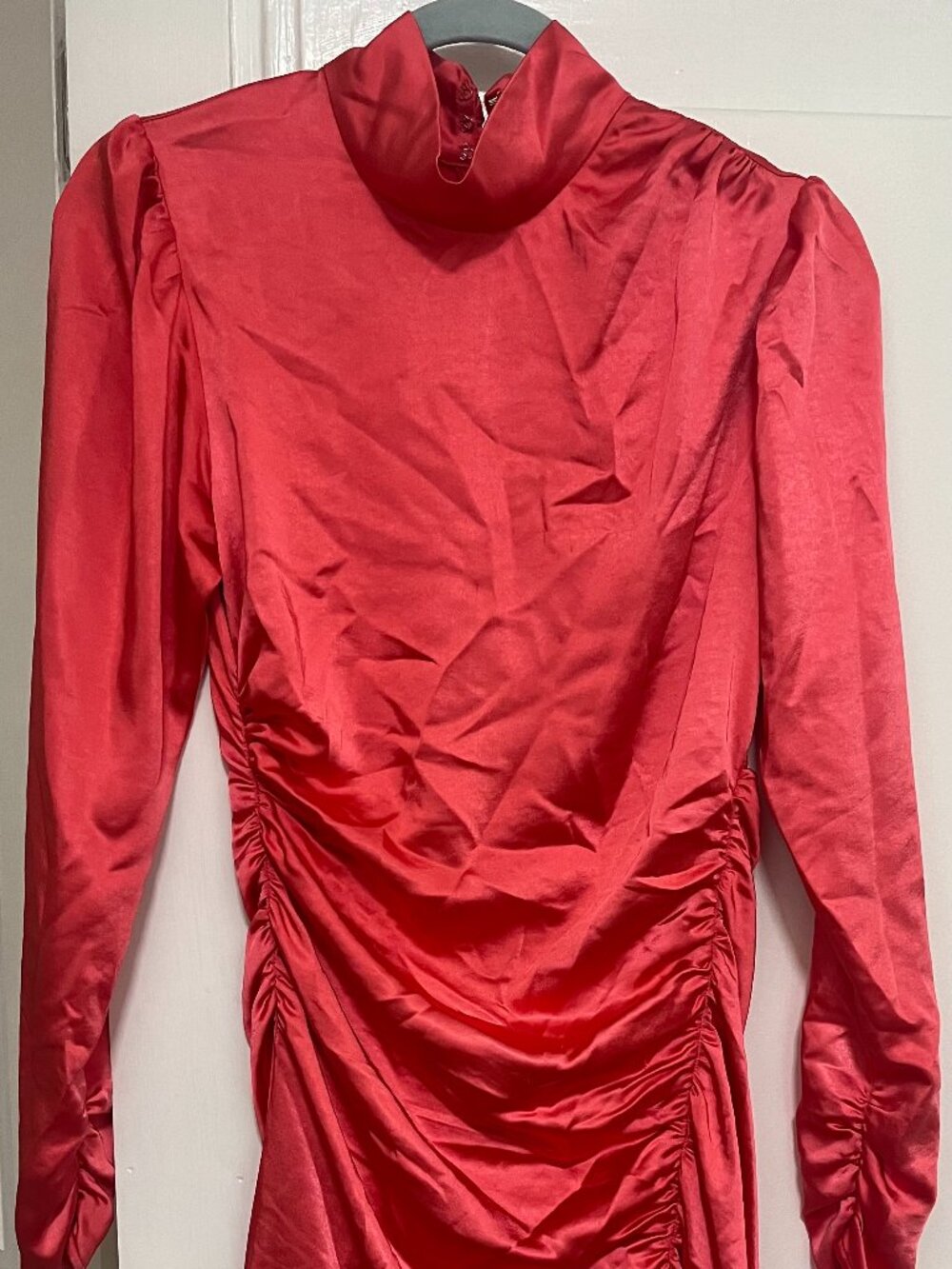 Pink, satin dress